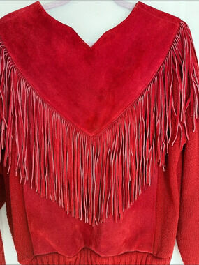 Pioneer Wear Red Fringe VTG Sweater
 Size Medium
Great condition